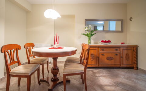 Svea: Table, Cabinetry, Furniture, Property, Building, Plant, Chair, Wood, Drawer, Orange