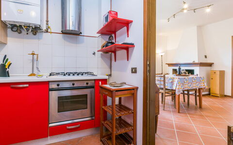 Dependance di Villa Magna: Property, Cabinetry, Furniture, Table, Kitchen Appliance, Kitchen Stove, Countertop, Wood, Kitchen, Home Appliance
