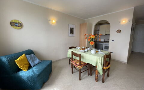 Villa Panoramica: Table, Furniture, Picture Frame, Building, Houseplant, Couch, Orange, House, Interior Design, Living Room