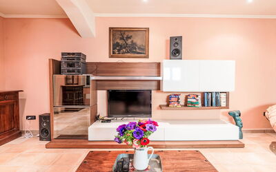 Casa Derna 673.2: Furniture, Interior Design, Flooring, Floor, Room, Lighting, Living Room, Television, Home, Electronic Device