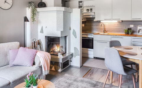 Rukaköngäs 21: Furniture, Interior Design, Flooring, Wood, Room, Floor, Ceiling, Chair, Home, Living Room