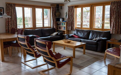 Alpine Retreat: Furniture, Interior Design, Flooring, Floor, Couch, Wood, Room, Living Room, Chair, Table