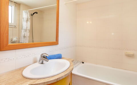Del Sol: Mirror, Tap, Plumbing Fixture, Sink, Property, Bathroom Sink, Bathroom, Building, Wood