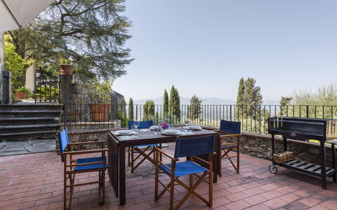 Villa San Gennaro: Sky, Furniture, Plant, Table, Wood, Tree, Shade, Outdoor Furniture, Outdoor Table, Leisure