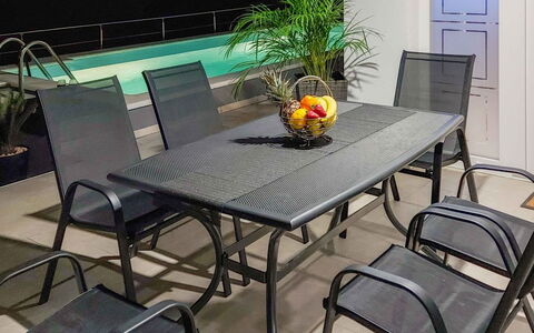 Emili & Elias: Water, Sky, Cloud, Property, Furniture, Building, Plant, Azure, Swimming Pool, Outdoor Furniture