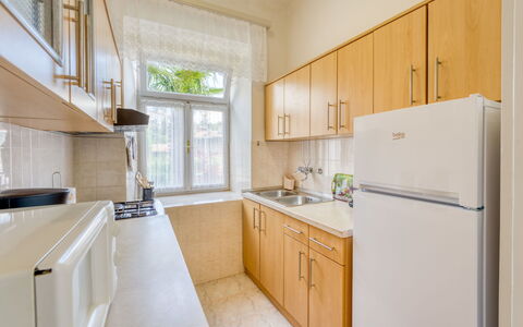 Lovran 122: Cabinetry, Furniture, Building, Countertop, Kitchen Appliance, Kitchen Sink, Kitchen, Home Appliance, Kitchen Stove, Wood