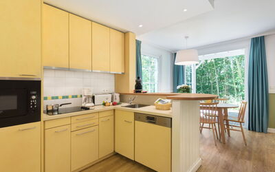 Cottage Premium 601.5: Cabinetry, Countertop, Furniture, Kitchen Appliance, Kitchen Stove, Kitchen Sink, Window, Wood, Kitchen, Chair