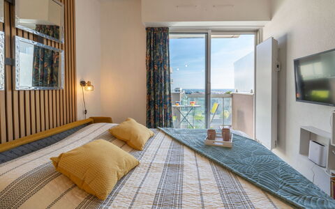 Arcachon 240: Interior Design, Furniture, Bed, Bedroom, Floor, Flooring, Wall, Room, Wood, Ceiling