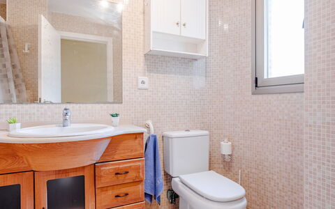 Bahia del Sol: Bathroom Sink, Bathroom, Plumbing Fixture, Flooring, Sink, Toilet, Bathroom Cabinet, Toilet Seat, Floor, Interior Design