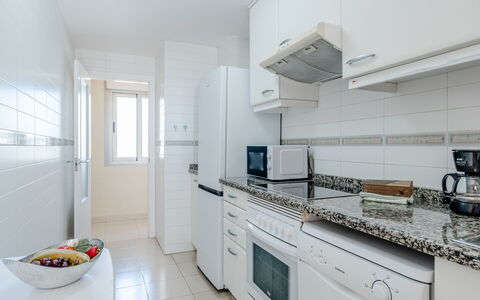 Bahia del Sol: Flooring, Floor, Interior Design, Apartment, Home, Major Appliance, Kitchen, Room, Countertop, Ceiling