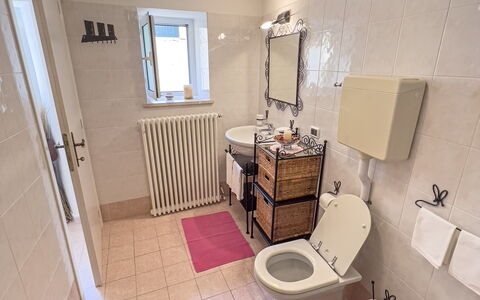 La Casetta Di Emma - Villa Faraldi: Plumbing Fixture, Building, Sink, Bathroom Sink, Tap, Bathroom, Toilet Seat, Window, Wood, Lighting