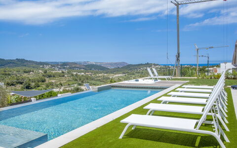 Villa Atina: Cloud, Sky, Water, Property, Plant, Swimming Pool, Street Light, Azure, Rectangle, Outdoor Furniture