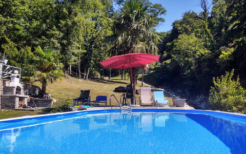Sorico Albonico 684: Water, Plant, Property, Swimming Pool, Nature, Azure, Umbrella, Shade, Sky, Tree