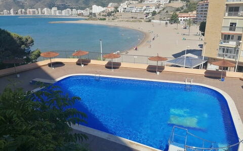 Cullera 60: Water, Building, Property, Swimming Pool, Seaside Resort, Azure, Sky, Body Of Water, Outdoor Furniture, Leisure