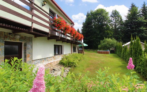 Harrachov Pool & Garden: Plant, Flower, Property, Sky, Building, Cloud, Nature, Leaf, Botany, Tree