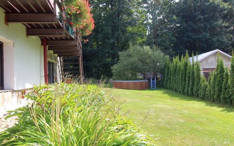 Harrachov Pool & Garden: Plant, Property, Botany, Leaf, Tree, Building, Vegetation, Architecture, Grass, Land Lot