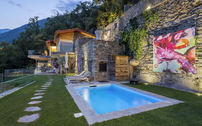 Ronco Sopra Ascona 66: Plant, Building, Daytime, Property, Sky, Water, Azure, Cloud, Swimming Pool, Tree