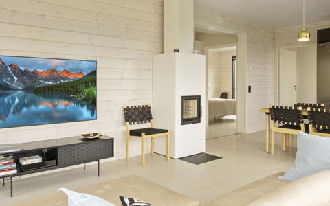 Villa Horihane: Furniture, Interior Design, Flooring, Wood, Floor, Living Room, Television, Wood Flooring, Couch, Ceiling