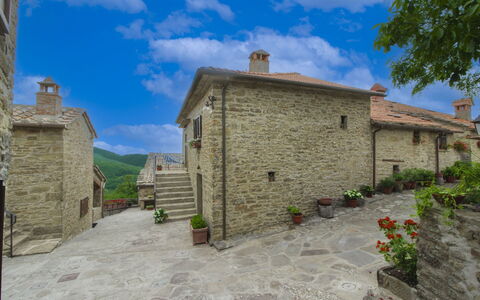 La Casa nel Borgo: Hill, Swimming Pool, Mountain Range, Outdoor Furniture, Eco Hotel, Flagstone, Resort, Ridge, Landscaping, Tropics