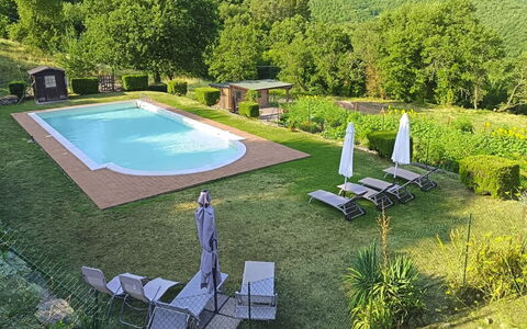 La Casa nel Borgo: Hill, Swimming Pool, Mountain Range, Outdoor Furniture, Eco Hotel, Flagstone, Resort, Ridge, Landscaping, Tropics
