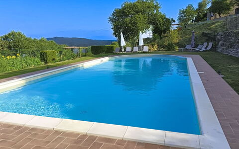 La Casa nel Borgo: Blue, Swimming Pool, Composite Material, Resort, Shade, Eco Hotel, Water Feature, Hacienda, Landscaping, Thermae