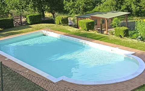 La Casa nel Borgo: Blue, Swimming Pool, Composite Material, Resort, Shade, Eco Hotel, Water Feature, Hacienda, Landscaping, Thermae