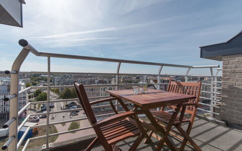 Skyview with Parking and Balcony: Sky, Cloud, Property, Wood, Chair, Shade, Building, Table, Outdoor Furniture, Real Estate