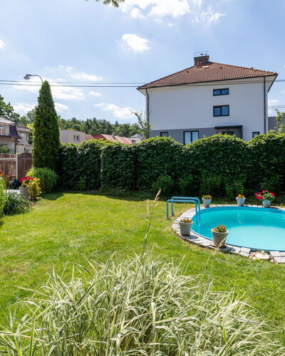 Řevnice: Plant, Water, Sky, Cloud, Building, Azure, Swimming Pool, Architecture, Land Lot, Grass