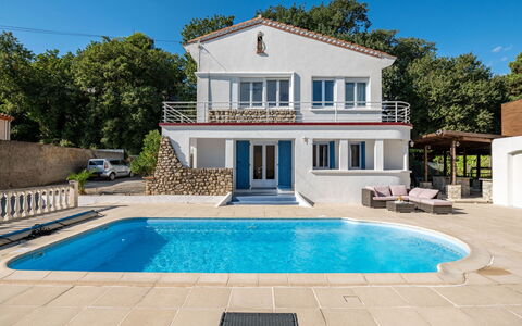 Villa les Treilles: Water, Sky, Property, Plant, Swimming Pool, Building, Azure, Tree, Window, Shade