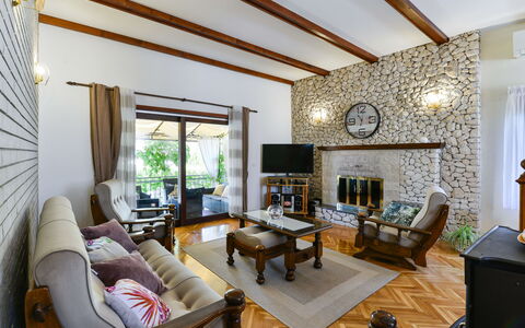 Otavia: Table, Couch, Furniture, Picture Frame, Property, Wood, Interior Design, Lighting, Living Room, Architecture