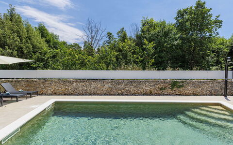 Marija: Swimming Pool, Composite Material, Garden, Shade, Landscaping, Water Feature, Design, Backyard, Daylighting, Resort