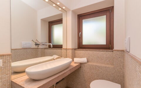 Morellino: Mirror, Plumbing Fixture, Property, Sink, Bathroom, Tap, Interior Design, Wood, Architecture