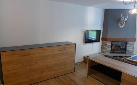 Le Torrent 1: Furniture, Building, Wood, Table, Interior Design, Floor, House, Flooring, Wood Stain