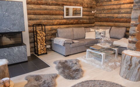 Salmikangas F1: Furniture, Flooring, Wood, Interior Design, Floor, Living Room, Wood Flooring, Room, Couch, Home