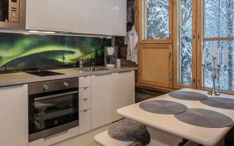 Salmikangas F1: Interior Design, Kitchen, Wood, Furniture, Countertop, Kitchen Appliance, Major Appliance, Lighting, Home, Room
