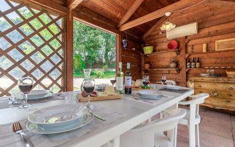Villa Elpidio: Table, Furniture, Property, Tableware, Dishware, Wood, Interior Design, Architecture, Building, Floor