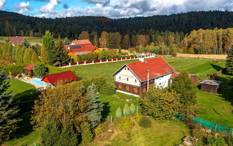 Kámen: Cloud, Sky, Plant, Property, Building, Natural Landscape, Tree, Highland, House, Land Lot