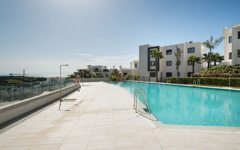 Mañanas Felices Iii: Water, Sky, Daytime, Building, Plant, Swimming Pool, Window, Tree, Urban Design, Leisure