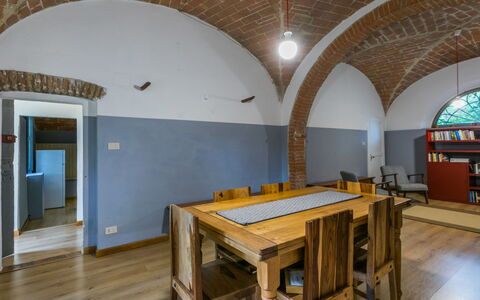 Casciana Terme 858: Table, Property, Furniture, Wood, Lighting, Interior Design, House, Floor, Flooring, Wall
