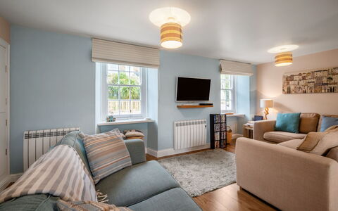 Cherry Orchard House: Furniture, Interior Design, Flooring, Floor, Wall, Couch, Ceiling, Wood, Room, Living Room