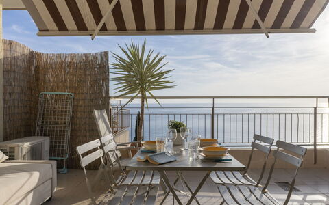 Mare Azzurro: Sky, Water, Cloud, Beach, Umbrella, Outdoor Furniture, Shade, Coastal And Oceanic Landforms