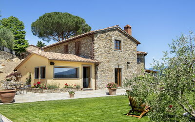 Casa San Piero: Sky, Plant, Building, Property, Window, Tree, House, Door, Grass, Cottage