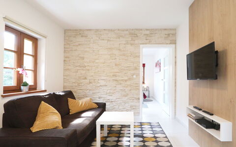 Posázaví: Furniture, Couch, Property, Building, Comfort, Wood, Living Room, Picture Frame, Interior Design, Flooring