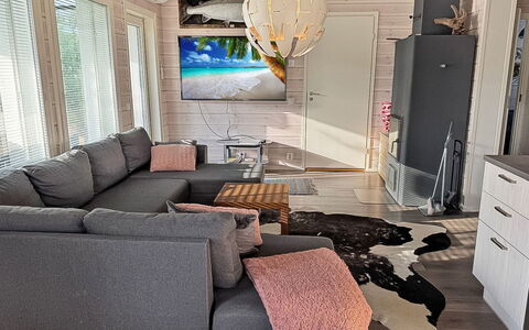 Willa Kiiruna: Furniture, Flooring, Wood, Interior Design, Floor, Couch, Living Room, Home, Apartment