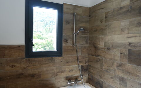 Solenzara 646: Property, Plumbing Fixture, Tap, Shower Head, Window, Wood, Bathroom, Shower, Lighting