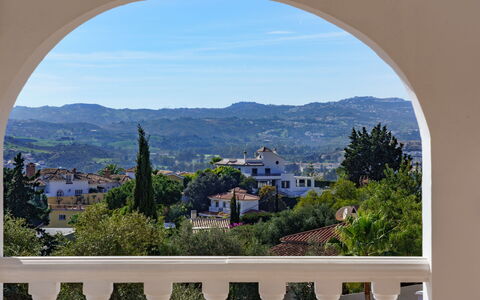 Villa Mimosa: Sky, Daytime, Property, Azure, Nature, Leaf, Architecture, Biome, Mountain, Morning