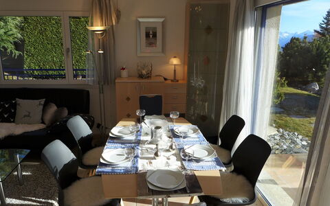 Maison N°35: Table, Furniture, Property, Chair, Shade, Lighting, Interior Design, Curtain, Building, Living Room