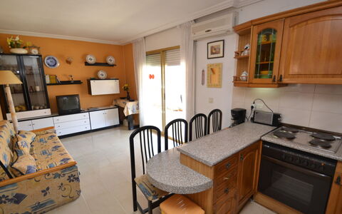 Albeniz: Furniture, Cabinetry, Property, Picture Frame, Table, Kitchen, Wood, Interior Design, Drawer, Lighting
