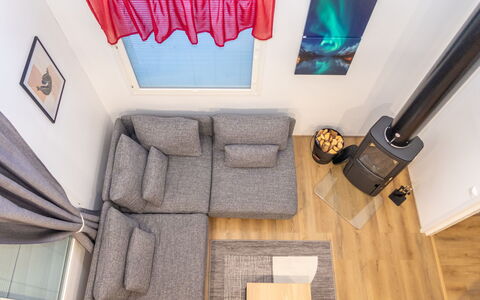 Saukonpesä B: Furniture, Wood, Flooring, Floor, Interior Design, Couch, Living Room, Room, Lighting, Home