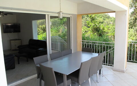 Villa Orizonte: Table, Furniture, Property, Chair, Porch, Shade, Interior Design, Wood, Flooring, Floor